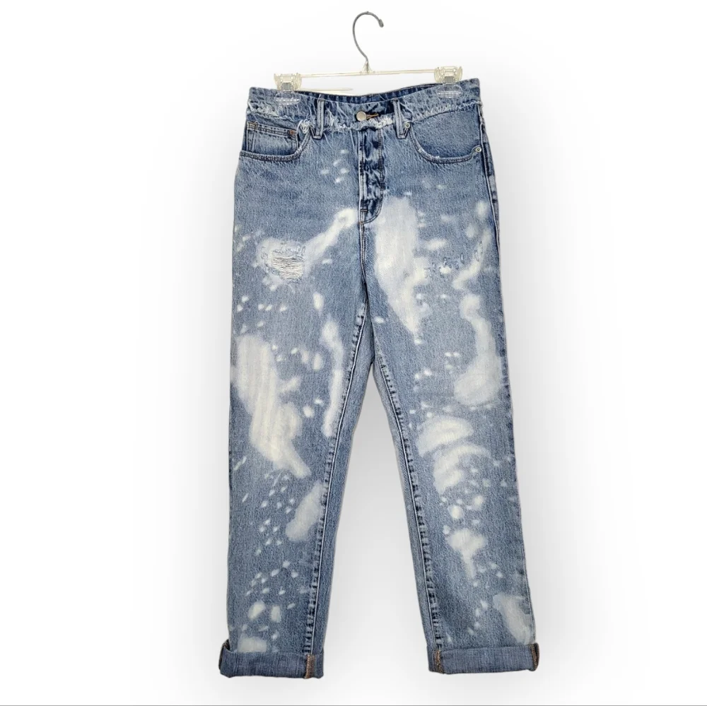 GOOD AMERICAN Good Vintage Released Waistband Jeans Bleach Blue 6